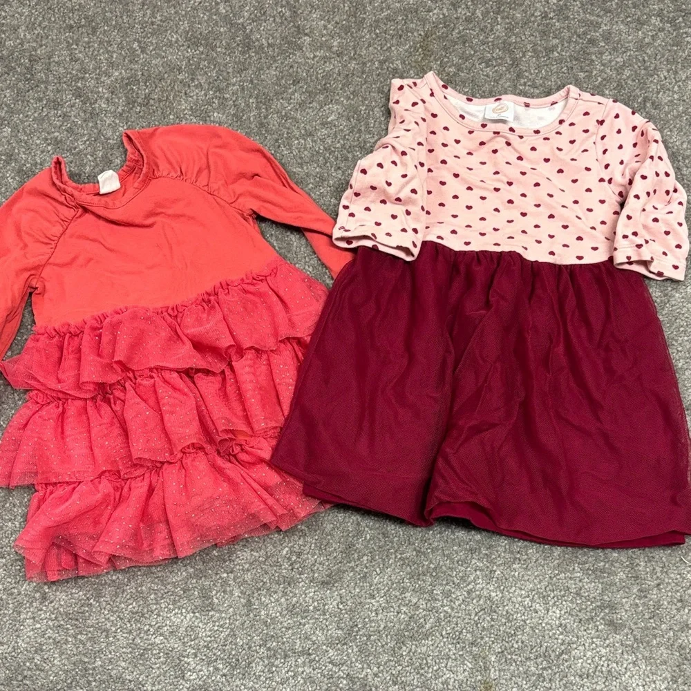 Charming Pink and Red Kids Dresses Set (tutu)